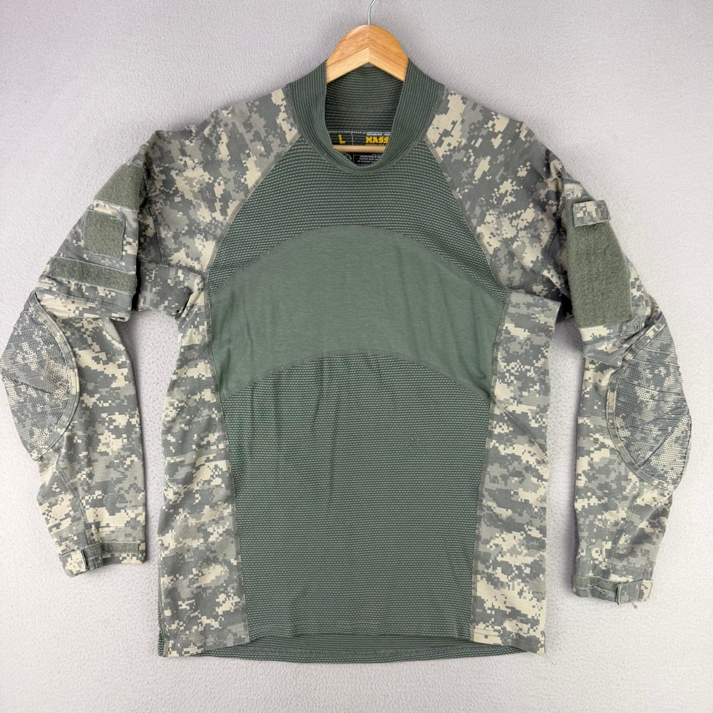 Massif Army Combat Shirt Mens L Green ACU Digital Camo Tactical Flame Resistant